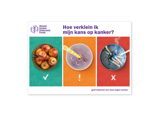 Omslag van de brochure 'Hoe verklein ik mijn kans op kanker?'.