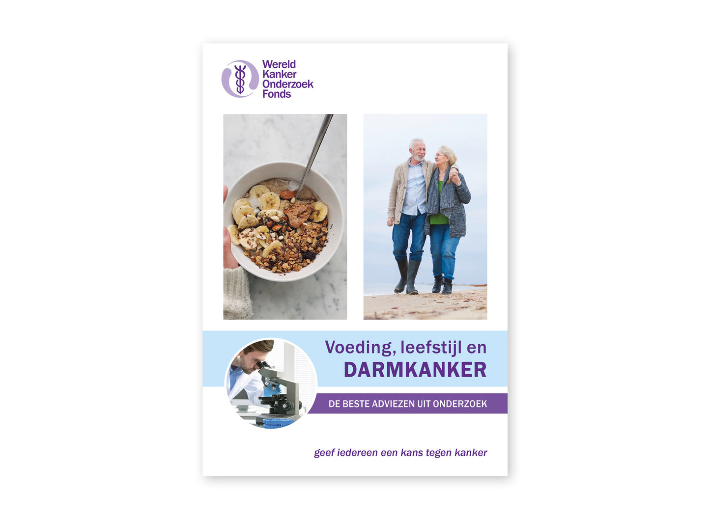 Omslag van de folder 'Voeding, leefstijl en darmkanker'.