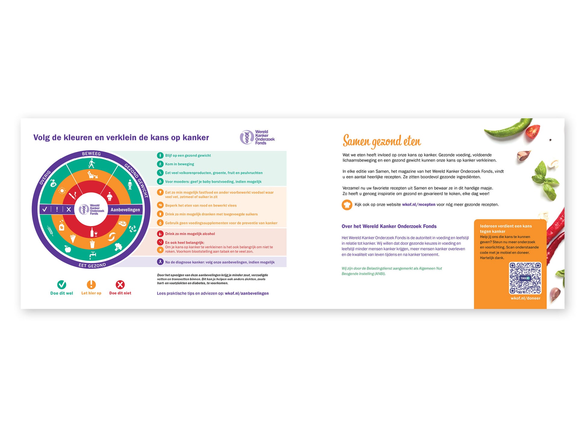 Het binnenwerk van het receptenmapje. De inhoud moet zelf toegevoegd worden. Namelijk de recepten in magazine Samen die uitgeknipt kunnen worden.